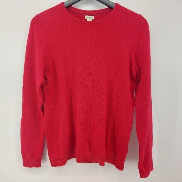 L.L Bean Women's Cashmere Classic, Crewneck Red Size Medium - Picture 1 of 11